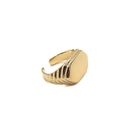 Anel Ajustável Dedinho Sinete Oval Banhado a Ouro