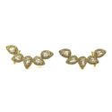 Brinco Earcuff Gotinhas Cravejadas Banhado a Ouro
