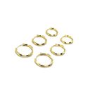 Trio de Brincos de Argolas Torcidinhas Banhado a Ouro