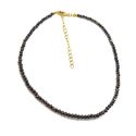 Choker Cristais Marrom Café Banhado a Ouro
