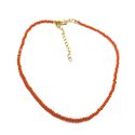Choker Cristais Laranja Banhado a Ouro