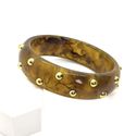 Bracelete Acrílico Boho Banhado a Ouro