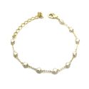 Pulseira Infantil Pérolas Banhado a Ouro