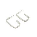 Brinco Meia Argola G Basic Retangular em Prata 925