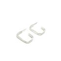 Brinco Meia Argola P Basic Retangular em Prata 925 