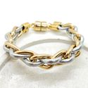 Pulseira Courino Prata Banhado a Ouro
