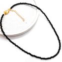 Chocker Cristais Preto Banhado a Ouro