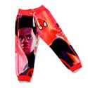 Calça Moletom Infantil Felpada Algodão Macia Quentinha Spider Miles Morales Laranja
