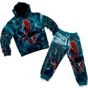 Conjunto Moletom Infantil Blusa de Frio e Calça Personagens Spider Man Azul