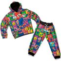 Conjunto Moletom Infantil Blusa de Frio e Calça Personagens Mario Bros Vermelho