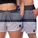 Kit Short Casal Masculino Feminino Preto Cinza 