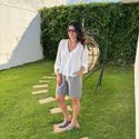 Bermuda Feminina com Cinto de Fecho - Cinza 