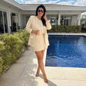 Blazer Feminino Manga Franzida - Nude