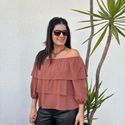 Blusa Feminina Camadas - Chocolate