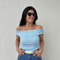 Blusa Feminina Canelada Lary - Azul 