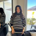 Blusa Feminina Over Tricô - Preto e Branco