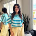 Blusa Feminina Stripe Color - Azul
