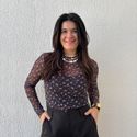Blusa Feminina Tule Manga Longa - Flor