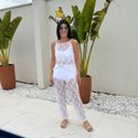 Calça Feminina Aladim Renda - Branco
