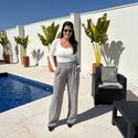 Calça Feminina Alfaiataria Cós de Pregas - Cinza