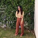 Calça Feminina Alfaiataria Cós de Pregas - Marrom Escuro