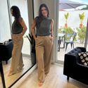 Calça Feminina com Gancho - Bege Claro
