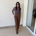 Calça Feminina com Gancho - Marrom