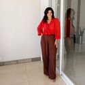 Calça Feminina Flat Ice com Cinto - Marrom