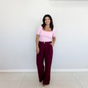 Calça Feminina Flat Ice com Cinto - Vinho