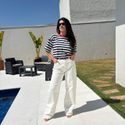 Calça Feminina Wide Leg - Off White