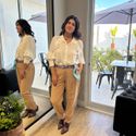 Calça Feminina Cenoura Flat Ice - Bege