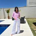 Calça Jeans Feminina Wide Leg - Branco