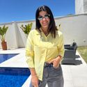 Camisa Feminina Punho Arredondado - Manteiga