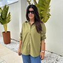 Camisa Feminina Tricoline - Verde