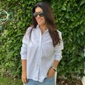 Camisa Feminina Tricoline - Off White