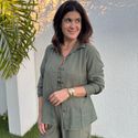 Camisa Feminina Viscolinho - Militar