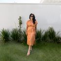 Chemise Feminina Linho Bordado - Laranja