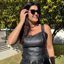 Cropped Feminino Couro - Preto
