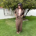 Saia Feminina Midi - Marrom