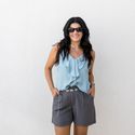 Shorts Feminino Span - Cinza Escuro