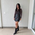 Saia Feminina Couro - Preta