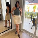 Shorts Saia Feminino Listrado - Verde