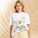 T-Shirt Feminina Rio - Off White