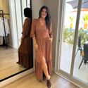 Vestido Feminino Suede - Marrom
