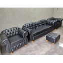 kit Sofá Chesterfield Conde 3 Lugares +2 poltronas + puff Yasbelly Decor 