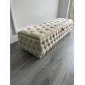puff bau retrô chesterfield capitonê courvim ou veludo