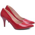 Sapato Scarpin Salto Fino Médio Vermelho