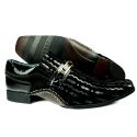 Sapato Social Masculino em Couro Detalhes em Verniz Calvest 1930F214-PRETO