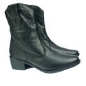 Bota Country Feminina em Couro com Bordado 40F213-PRETA