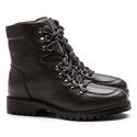 Bota Coturno em Couro com Atacador 58F162-PRETA